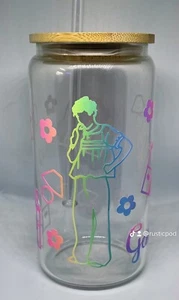Harry Styles Love On Tour 2022-23.Harry’s House GlassCan Drink With Bamboo Lid. - Picture 1 of 8