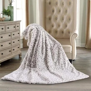 Member's Mark Hotel Premier Collection Luxury Throw 60 in x 70 in Snow Leopard - Picture 1 of 1