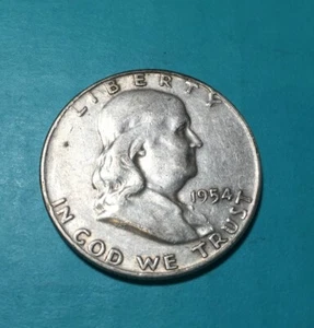 Medio dólar Franklin 1954-D 90 % contenido de plata 1954 D inventario #128 - Imagen 1 de 2