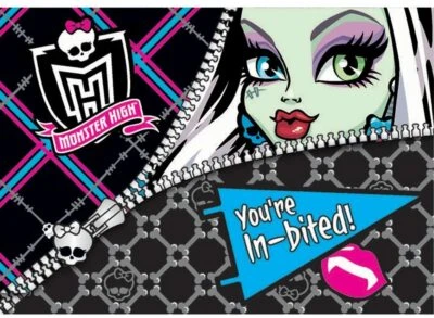 Monster High Post card Invitations 8 ct Invites Girls Birthday Party Supplies  - Image 1 of 2