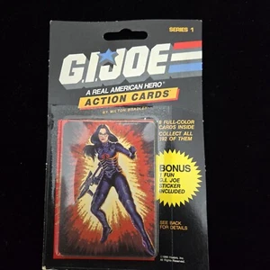 1986 HASBRO G.I. JOE ACTION CARD STICKER PACK SEALED ON TOP 100 Baroness - Picture 1 of 7