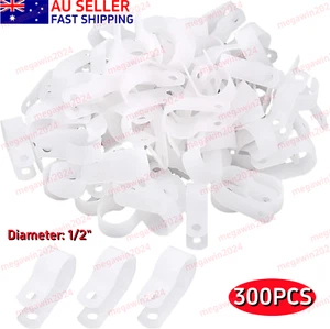 300pcs 1/2" Nylon Plastic Clips Clamps Fasteners Fittings For Cable Conduit - Picture 1 of 11