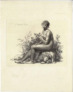 JACOB ERNST MARCUS: Kupferstich "Sitzender weiblicher Akt, 1810 - Picture 1 of 1