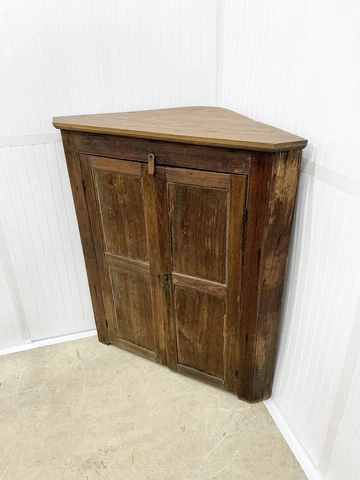 Antique 52" 1800s Corner Cupboard Blind Door Primitive Farmhouse Kitchen Storage Cover