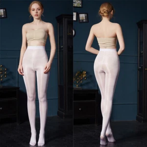 220lbs Plus Size Oil Shiny Pantyhose 70d Shaping Tights Dance Yoga Stockings - Picture 1 of 14