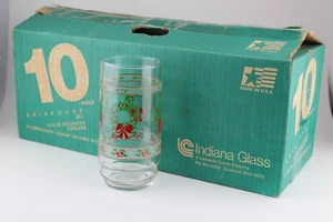 10-teiliges Set Indiana Glas 16 Unzen Kühler Gläser Viktorianisch Weihnachten Stechpalmenkränze - Bild 1 von 7