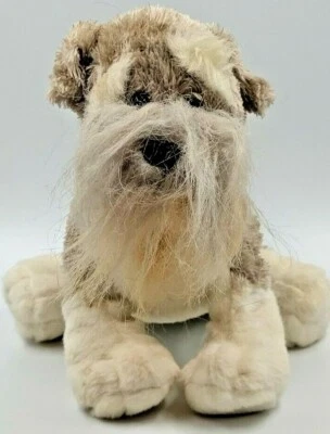 Ganz Webkinz Schnauzer Dog HM159 8" Plush Stuffed Animal Gray White No Code  - Image 1 of 4