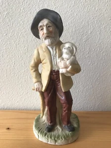 Vintage Grandpa with Dog Ceramic Figurine - Picture 1 of 5