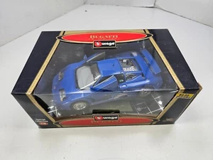 Vintage Burago 1:18 Scale Die Cast Blue Bugatti EB 110 1991 - Picture 1 of 5