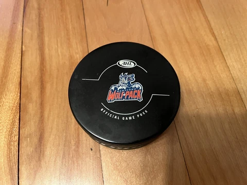 Hartford Wolf Pack AHL Official Game Hockey Puck Sher-Wood Cover