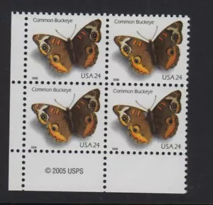 2006 Buckeye butterfly Sc 4000 MNH block of 4, copyright position, limited issue - Picture 1 of 1