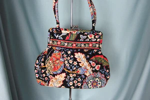 Vera Bradley Large Handbag Purse Colorful Black red Yellow green Brown NWOT - Picture 1 of 3