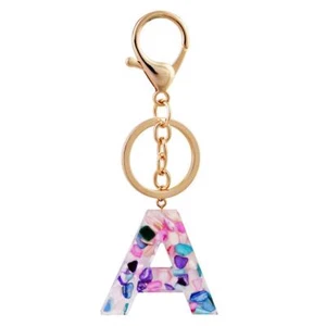 Multicolor Letter A - Z Initial Letter Resin Keychain Accessories Cute Premiu... - Picture 1 of 9