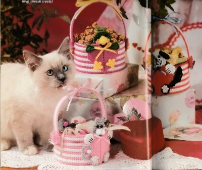 Valentine Pet Treat Baskets - 7 cnt plastic canvas - Plastic Canvas Pattern ONLY - Image 1 of 2