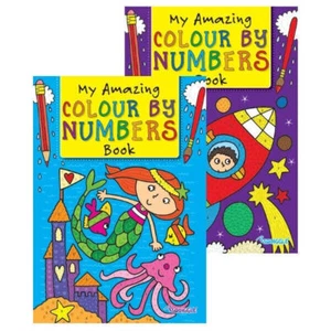 Color Números Niños Actividad Niños Space O Mermaid para Colorear - Picture 1 of 7