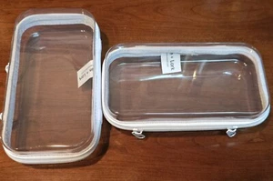2 Maple Lark Hard Zipper Clear Pencil Phone Storage Case 7-1/2x 4" New Organizer - Picture 1 of 8