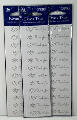 NOVO Gartner Studios TAGS DE OBRIGADO FAVOR Lote De 3 Pacotes 108 PRATA Total - Imagem 1 de 2