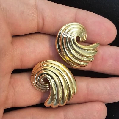 Pierre Lang Ohrclips Muschel Optik goldfarbig Modeschmuck Clips gold✅ - Bild 1 von 4