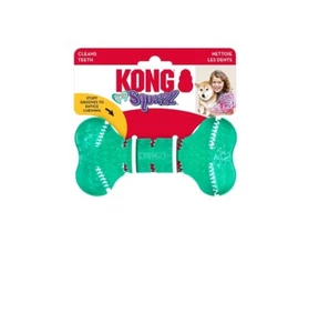 Hueso dental KONG Squeezz para perro juguete textura única limpia dientes M - Imagen 1 de 4