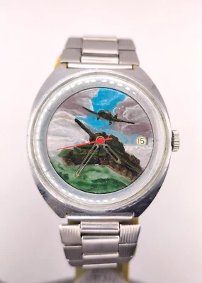 Piece Unique Vintage Watch Vostok Artwork War Thunder Men Bracelet Soviet 2214 - Image 1 of 4