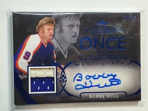 Bobby Hull 2020 Leaf ITG usado una vez en una generación azul 29/30 #OG-BH1 automático patio - Imagen 1 de 5