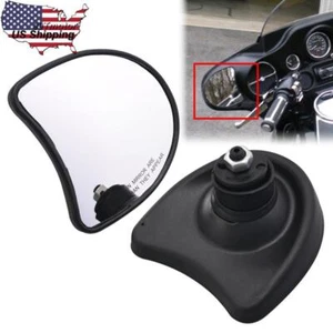 2x Espejos retrovisores carenado interior negro Batwing para Harley Electra Street Glide - Imagen 1 de 12