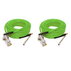 2 x Glad Hand Air Hose Inflator Kit 3/8" x 50 ft w/ Dual Foot Chuck 300 PSI Hea - Picture 1 of 6