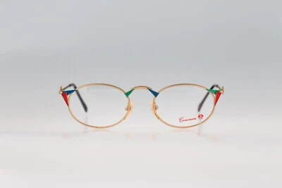 Casanova PMS 2 01, Vintage Años 90 Dorado y Colorido Pequeños Monturas de Gafas Ovaladas Nuevo de Lote Antiguo Foto 1 de 4