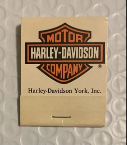 Vintage Harley Davidson Motor Company York Inc 1 Matchbook With Unstruck Matches - Picture 1 of 10