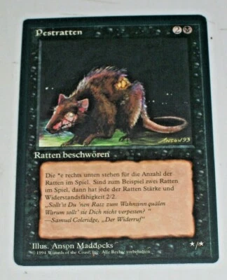 Pestratten (Plague Rats) - NM - German Revised Edition MTG Magic The Gathering - Image 1 of 2
