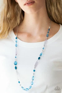 Quite Quintessence blau Halskette und Ohrring Set Paparazzi NEU mit Etikett - Bild 1 von 3