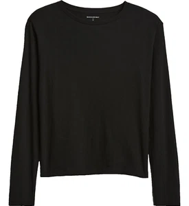 Banana Republic (Fabrik) Heritage T-Shirt L/S Shirt - schwarz - neu mit Etikett Damen Small (4/6) - Bild 1 von 2