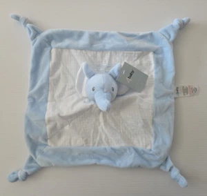 4Baby New Blue Elephant Comforter Plush Security Blanket Lovey Baby Sleep Soft - Picture 1 of 5
