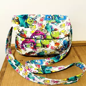 Disney Pixar Monsters Girls Crossbody Bag Purse 9" x 6.5" Boo Mike Sully Pockets - Picture 1 of 8