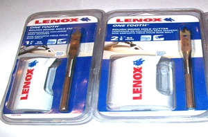 2 LENOX ONE TOOTH ROUGH WOOD HOLE CUTTER HOLE SAW DRILL SET HIGH SPEED STEEL - Imagen 1 de 3