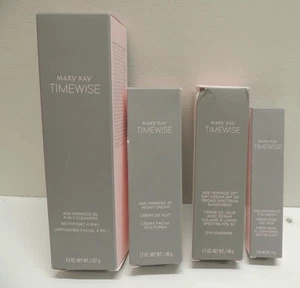 (4) MARY KAY Timewise AGE MINIMIZ 3D 4-in-1 Detergente Crema Occhi Giorno Notte ~ NOS - Foto 1 di 6