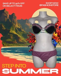 VICTORIA'S SECRET BADEANZUG STRING BIKINI GRÖSSE OBERTEIL (34.C) GEKNÖPFT (M). TRÄGERLOS - Bild 1 von 6