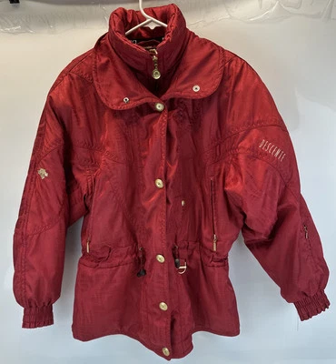 DESCENTE Woman Sz 8 Snow Ski Vintage Snowboard Metallic Red Gold Coat Jacket - Image 1 of 4