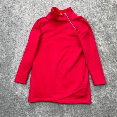 Vestido Athleta Mujer Pequeño P Rojo Acogedor Karma Asym Sudadera Pullover Yoga Gimnasio Foto 1 de 4