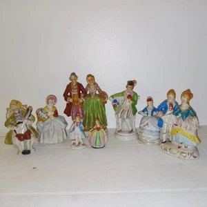 OCCUPIED JAPAN FIGURINES VICTORIAN COLONIAL LOT OF 8 - Picture 1 of 9