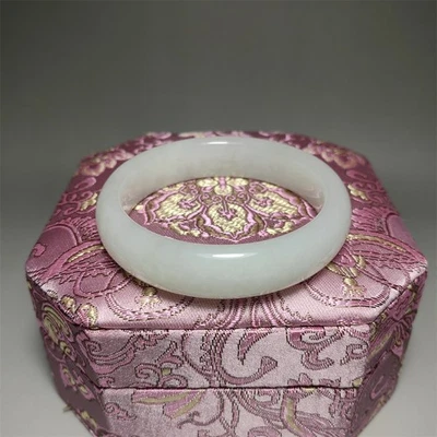 Chinese Antique White Jade Bracelet 58mm   - Image 1 of 4