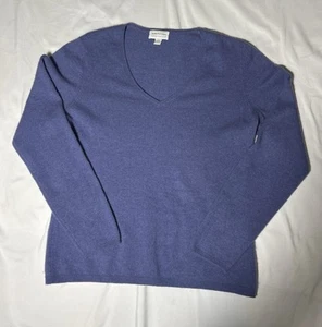 Charter Club Kaschmir Pullover Damen mittelblau eng Strick klassisch 2-fädig - Bild 1 von 8