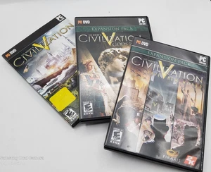 SID MEIER'S CIVILIZATION V + Expansions ~ Firaxis PC DVD-Rom Game Lot - Picture 1 of 15