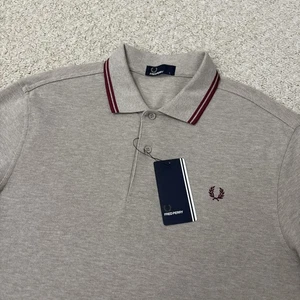 Fred Perry Twin Tipped Polo Shirt Walnut Marl Red Short Sleeve Mens Large BNWT - Picture 1 of 16