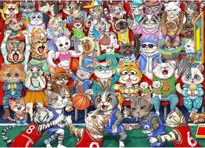 Puzzles for Adults 1000 Pieces, Cat Basketball Jigsaw Puzzles SEALED NEW - Picture 1 of 12