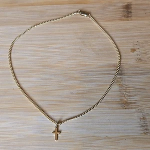 ๐ Vintage 1/20 12K Gold Filled Cross Necklace Child Size 13" Religious  - Picture 1 of 9