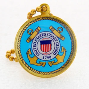 Coast Guard Key Chain 1" (Made in the USA) Rare - Foto 1 di 2