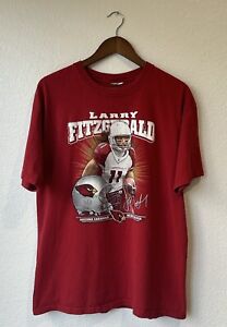 VINTAGE Arizona Cardinals Larry Fitzgerald Shirt Adult Large Red NFL Mens