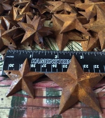 50 TOTAL Rusty Barn Stars Star (25) 1.5" 38mm & (25) 2.25" 57mm Country Rust - Image 1 of 4