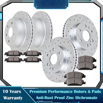 Front Rear Rotors and Brake Pads Fit GMC Yukon XL Chevy Escalade Sierra 1500 Kit - Image 1 of 4